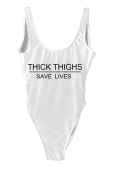 Thick Thighs Save Lives One Piece Swimsuit