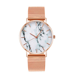 Fashion Gold Mesh Band Creative Marble Female Wrist Watch Luxury Women Quartz Watches Gifts